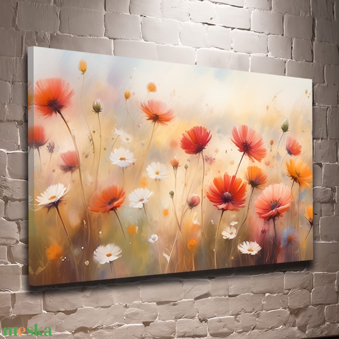 Színes virágok a mezőn - vászonkép 60x40 cm - otthon & életmód - dekoráció - kép & falikép - vászonkép - Meska.hu Színes virágok a mezőn - vászonkép 60x40 cm - otthon & életmód - dekoráció - kép & falikép - vászonkép - Meska.hu