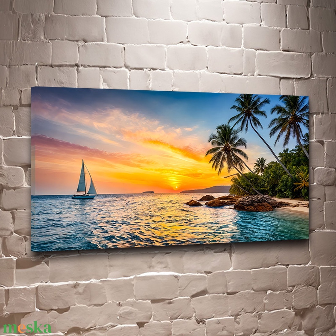Vitorlás a trópusi naplementében tájkép - vászonkép 60x34 cm - otthon & életmód - dekoráció - kép & falikép - vászonkép - Meska.hu Vitorlás a trópusi naplementében tájkép - vászonkép 60x34 cm - otthon & életmód - dekoráció - kép & falikép - vászonkép - Meska.hu