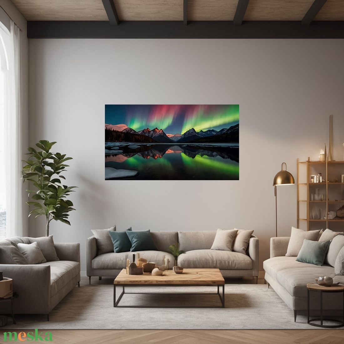 Sarki fény a hegyek felett tájkép - vászonkép 60x34 cm - otthon & életmód - dekoráció - kép & falikép - vászonkép - Meska.hu Sarki fény a hegyek felett tájkép - vászonkép 60x34 cm - otthon & életmód - dekoráció - kép & falikép - vászonkép - Meska.hu