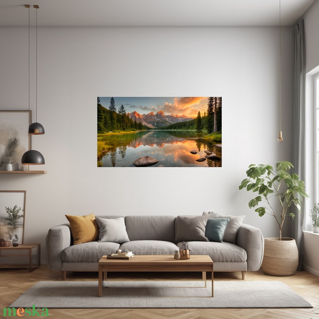 Csodás naplemente a hegyi tónál tájkép - vászonkép 60x34 cm - otthon & életmód - dekoráció - kép & falikép - vászonkép - Meska.hu Csodás naplemente a hegyi tónál tájkép - vászonkép 60x34 cm - otthon & életmód - dekoráció - kép & falikép - vászonkép - Meska.hu