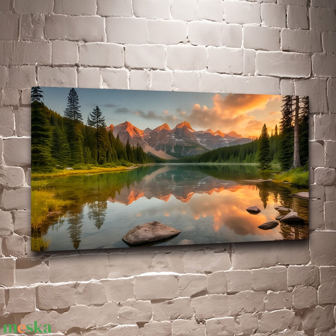 Csodás naplemente a hegyi tónál tájkép - vászonkép 60x34 cm - otthon & életmód - dekoráció - kép & falikép - vászonkép - Meska.hu Csodás naplemente a hegyi tónál tájkép - vászonkép 60x34 cm - otthon & életmód - dekoráció - kép & falikép - vászonkép - Meska.hu