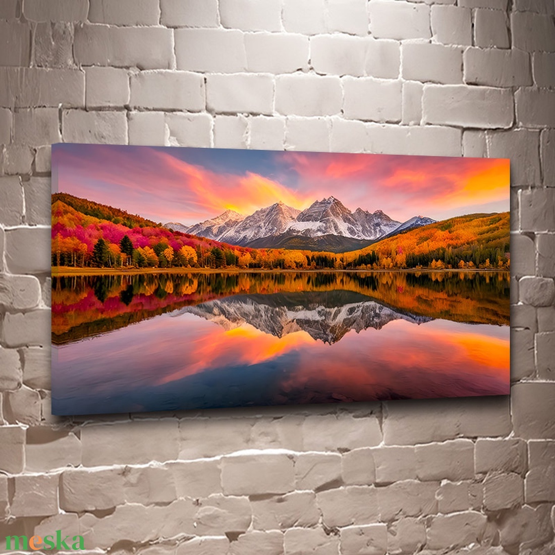 Őszi színek az izzó naplementében, hegyek tükörképe a tó vizében tájkép - vászonkép 60x34 cm - otthon & életmód - dekoráció - kép & falikép - vászonkép - Meska.hu Őszi színek az izzó naplementében, hegyek tükörképe a tó vizében tájkép - vászonkép 60x34 cm - otthon & életmód - dekoráció - kép & falikép - vászonkép - Meska.hu
