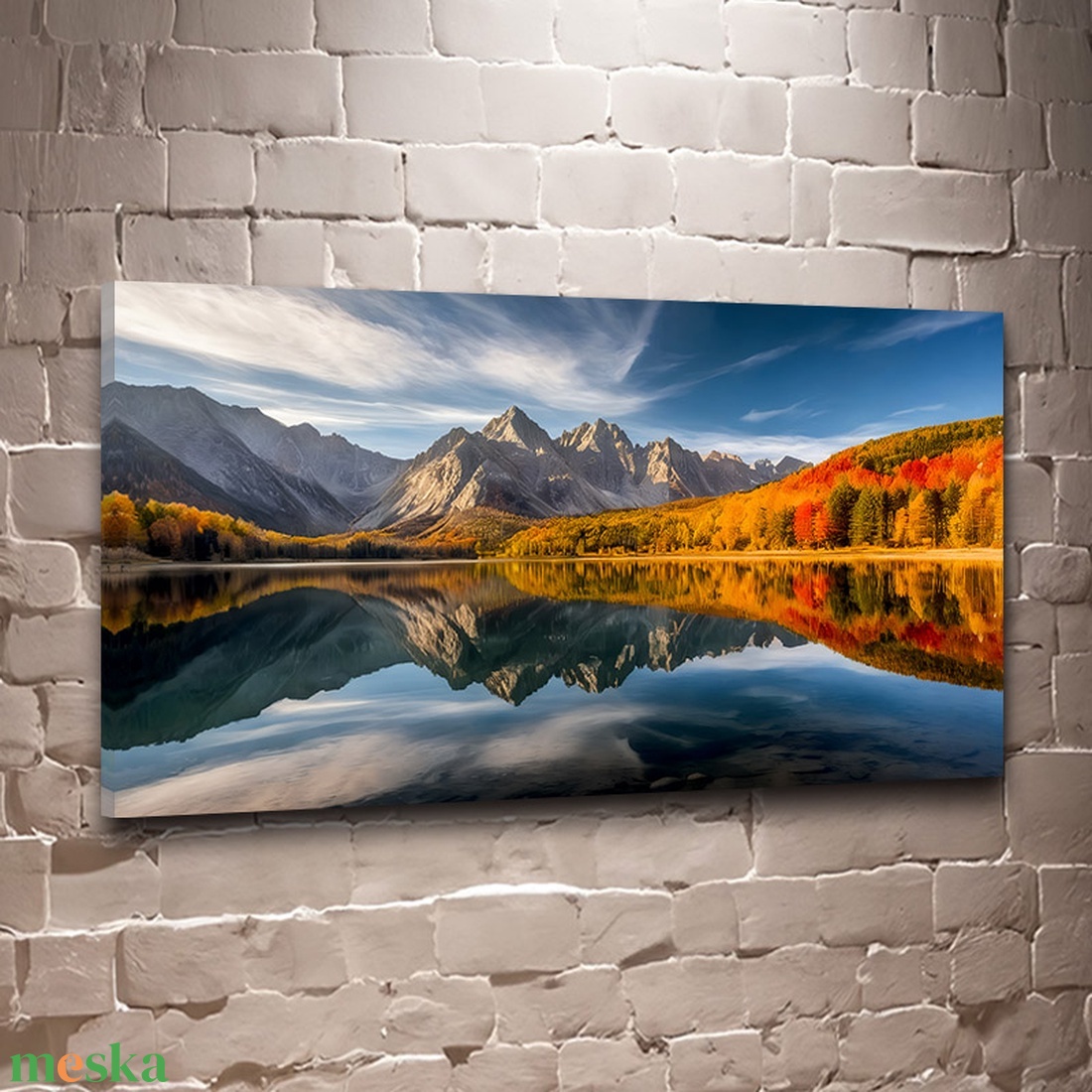 Hegyek tükörképe a tavon az ősz színeiben tájkép - vászonkép 60x34 cm - otthon & életmód - dekoráció - kép & falikép - vászonkép - Meska.hu Hegyek tükörképe a tavon az ősz színeiben tájkép - vászonkép 60x34 cm - otthon & életmód - dekoráció - kép & falikép - vászonkép - Meska.hu