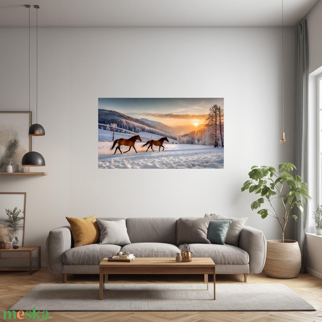Lovak vágtáznak a téli lovas tájon napnyugtában - téli tájkép vászonkép 60x34 cm - otthon & életmód - dekoráció - kép & falikép - vászonkép - Meska.hu Lovak vágtáznak a téli lovas tájon napnyugtában - téli tájkép vászonkép 60x34 cm - otthon & életmód - dekoráció - kép & falikép - vászonkép - Meska.hu