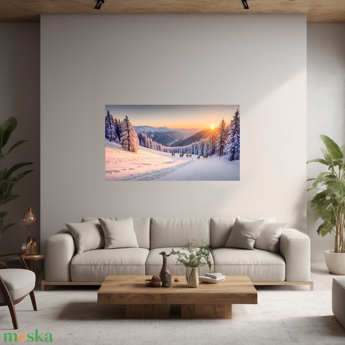 Téli napnyugta az erdei tisztáson szarvasokkal - téli tájkép vászonkép 60x34 cm - otthon & életmód - dekoráció - kép & falikép - vászonkép - Meska.hu Téli napnyugta az erdei tisztáson szarvasokkal - téli tájkép vászonkép 60x34 cm - otthon & életmód - dekoráció - kép & falikép - vászonkép - Meska.hu