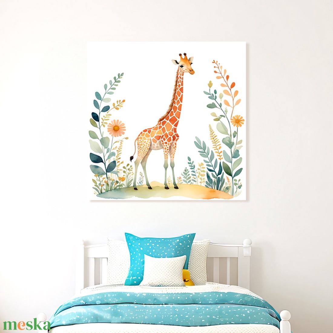 Aranyos zsiráf illusztráció - vászonkép 40x40 cm - otthon & életmód - babaszoba, gyerekszoba - babaszoba kép - Meska.hu Aranyos zsiráf illusztráció - vászonkép 40x40 cm - otthon & életmód - babaszoba, gyerekszoba - babaszoba kép - Meska.hu