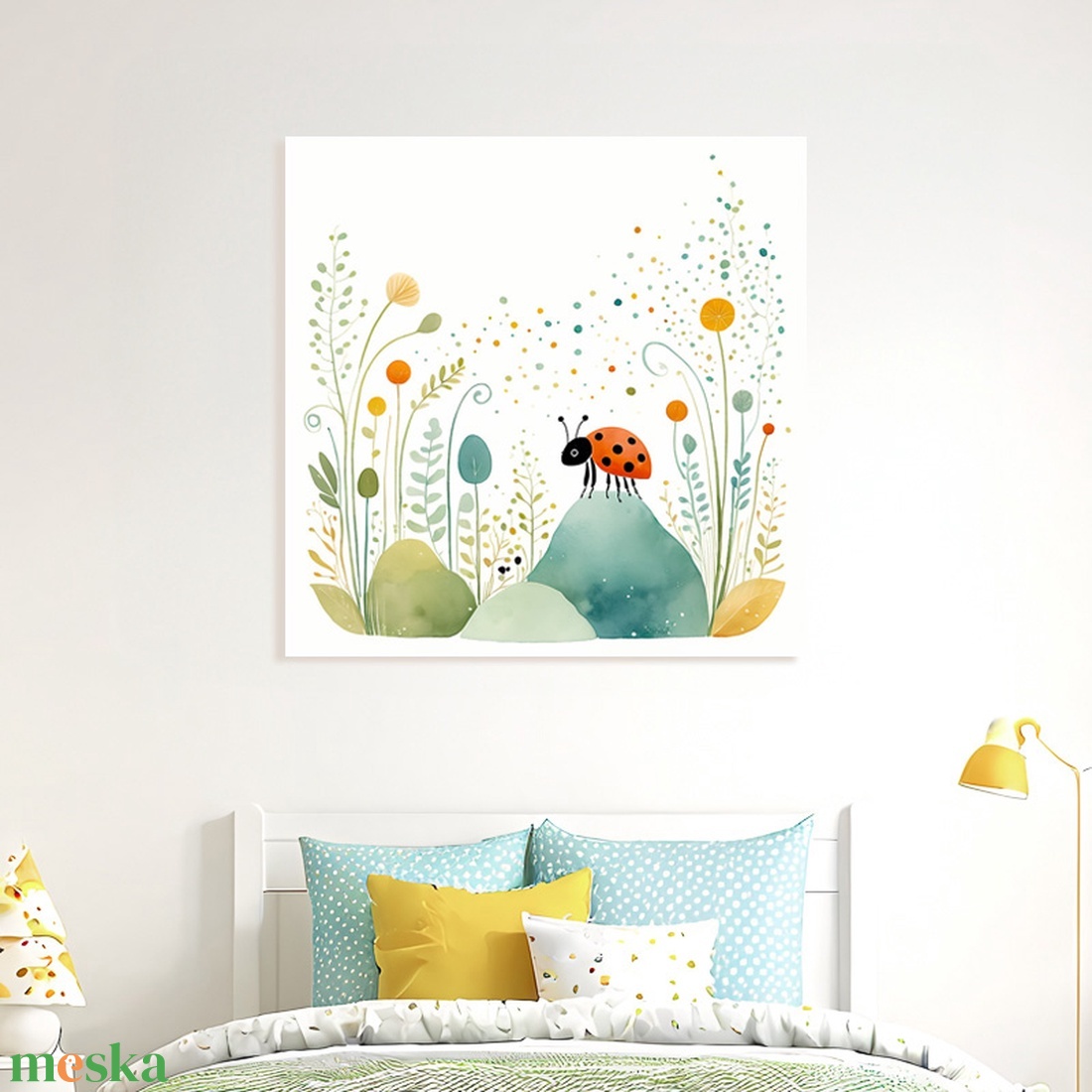 Aranyos kis katicabogár illusztráció - vászonkép 40x40 cm - otthon & életmód - babaszoba, gyerekszoba - babaszoba kép - Meska.hu Aranyos kis katicabogár illusztráció - vászonkép 40x40 cm - otthon & életmód - babaszoba, gyerekszoba - babaszoba kép - Meska.hu