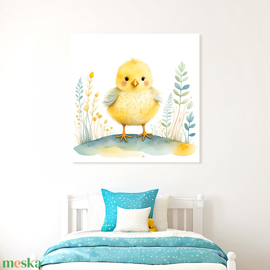 Aranyos kiscsibe illusztráció - vászonkép 40x40 cm - otthon & életmód - babaszoba, gyerekszoba - babaszoba kép - Meska.hu