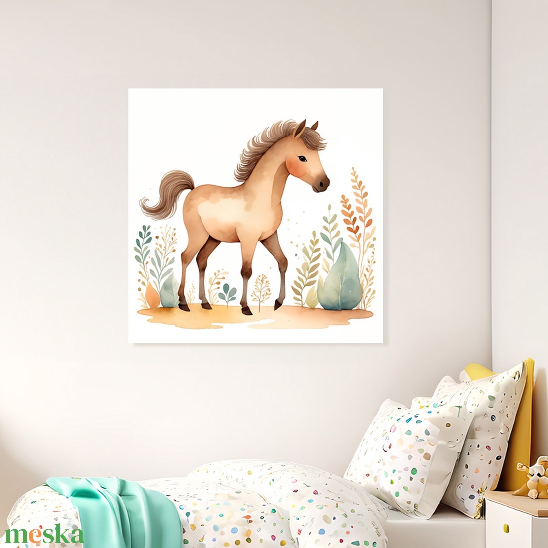 Aranyos kiscsikó illusztráció - vászonkép 40x40 cm - otthon & életmód - babaszoba, gyerekszoba - babaszoba kép - Meska.hu Aranyos kiscsikó illusztráció - vászonkép 40x40 cm - otthon & életmód - babaszoba, gyerekszoba - babaszoba kép - Meska.hu