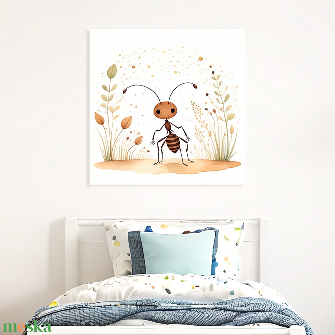 Aranyos kis hangya illusztráció - vászonkép 40x40 cm - otthon & életmód - babaszoba, gyerekszoba - babaszoba kép - Meska.hu Aranyos kis hangya illusztráció - vászonkép 40x40 cm - otthon & életmód - babaszoba, gyerekszoba - babaszoba kép - Meska.hu