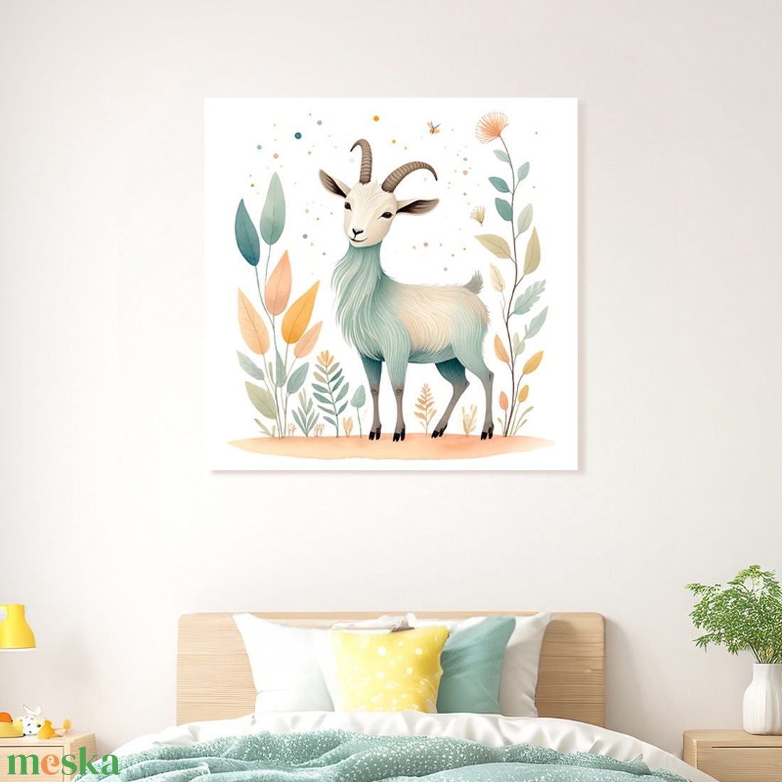 Aranyos kis kecske illusztráció - vászonkép 40x40 cm - otthon & életmód - babaszoba, gyerekszoba - babaszoba kép - Meska.hu Aranyos kis kecske illusztráció - vászonkép 40x40 cm - otthon & életmód - babaszoba, gyerekszoba - babaszoba kép - Meska.hu