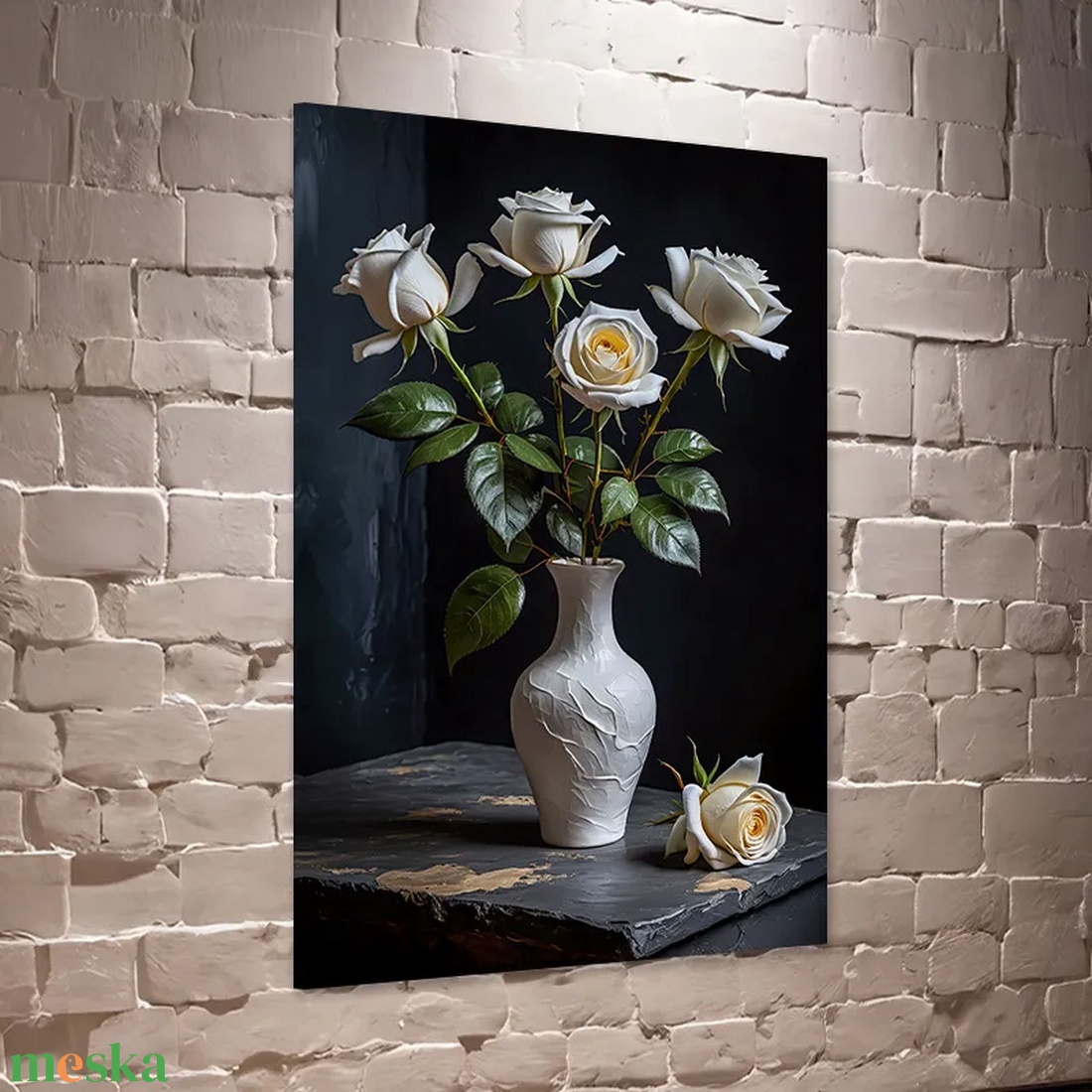 Fehér rózsa csokor vázában csendélet falikép - vászonkép 40x60 cm - otthon & életmód - dekoráció - kép & falikép - vászonkép - Meska.hu Fehér rózsa csokor vázában csendélet falikép - vászonkép 40x60 cm - otthon & életmód - dekoráció - kép & falikép - vászonkép - Meska.hu