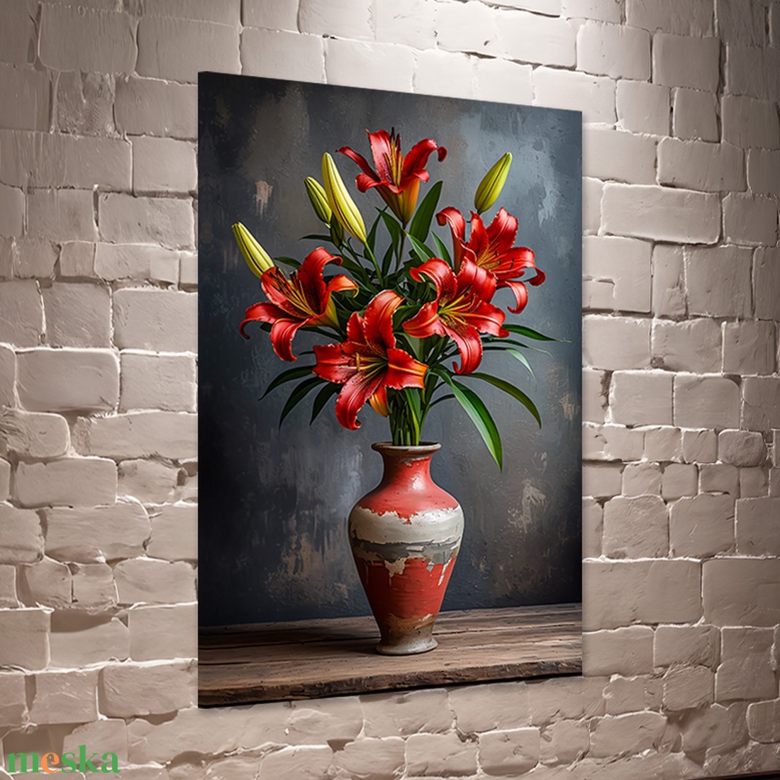 Piros liliom csokor vázában csendélet falikép - vászonkép 40x60 cm - otthon & életmód - dekoráció - kép & falikép - vászonkép - Meska.hu Piros liliom csokor vázában csendélet falikép - vászonkép 40x60 cm - otthon & életmód - dekoráció - kép & falikép - vászonkép - Meska.hu