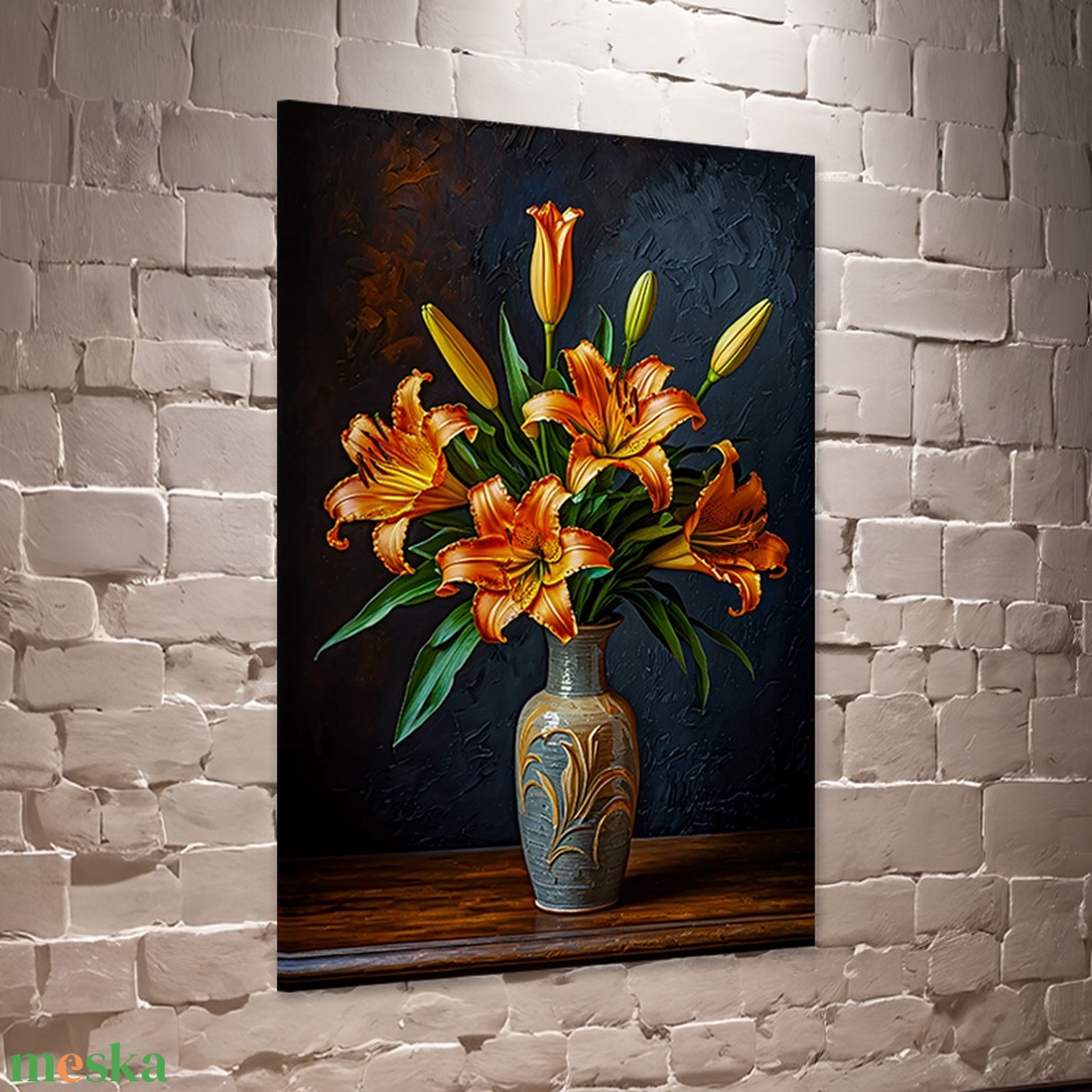Narancssárga liliom csokor vázában csendélet falikép - vászonkép 40x60 cm - otthon & életmód - dekoráció - kép & falikép - vászonkép - Meska.hu Narancssárga liliom csokor vázában csendélet falikép - vászonkép 40x60 cm - otthon & életmód - dekoráció - kép & falikép - vászonkép - Meska.hu