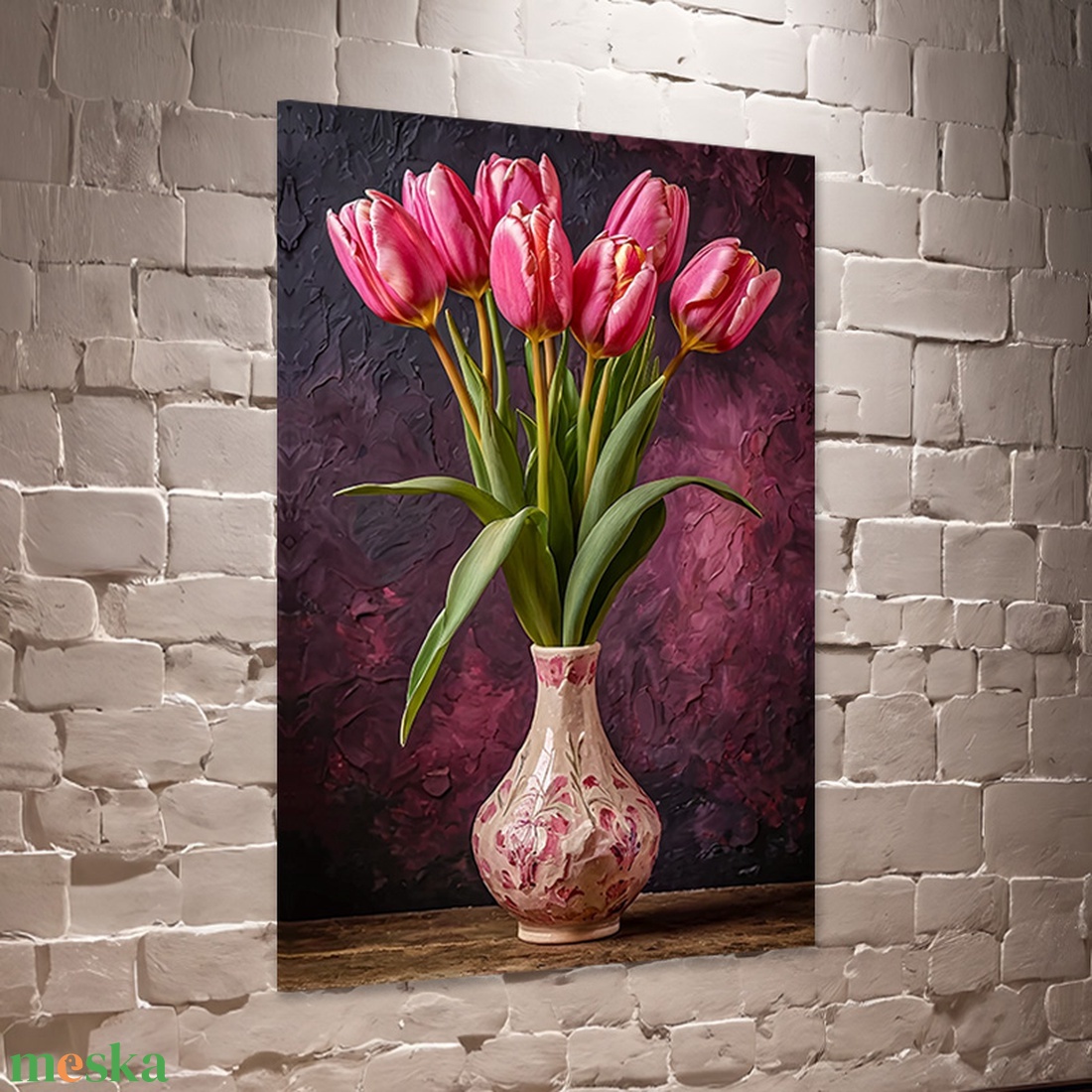 Rózsaszín tulipán csokor vázában csendélet falikép - vászonkép 40x60 cm - otthon & életmód - dekoráció - kép & falikép - vászonkép - Meska.hu Rózsaszín tulipán csokor vázában csendélet falikép - vászonkép 40x60 cm - otthon & életmód - dekoráció - kép & falikép - vászonkép - Meska.hu