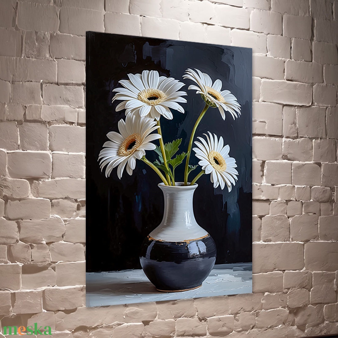 Fehér gerbera csokor vázában csendélet falikép - vászonkép 40x60 cm - otthon & életmód - dekoráció - kép & falikép - vászonkép - Meska.hu Fehér gerbera csokor vázában csendélet falikép - vászonkép 40x60 cm - otthon & életmód - dekoráció - kép & falikép - vászonkép - Meska.hu