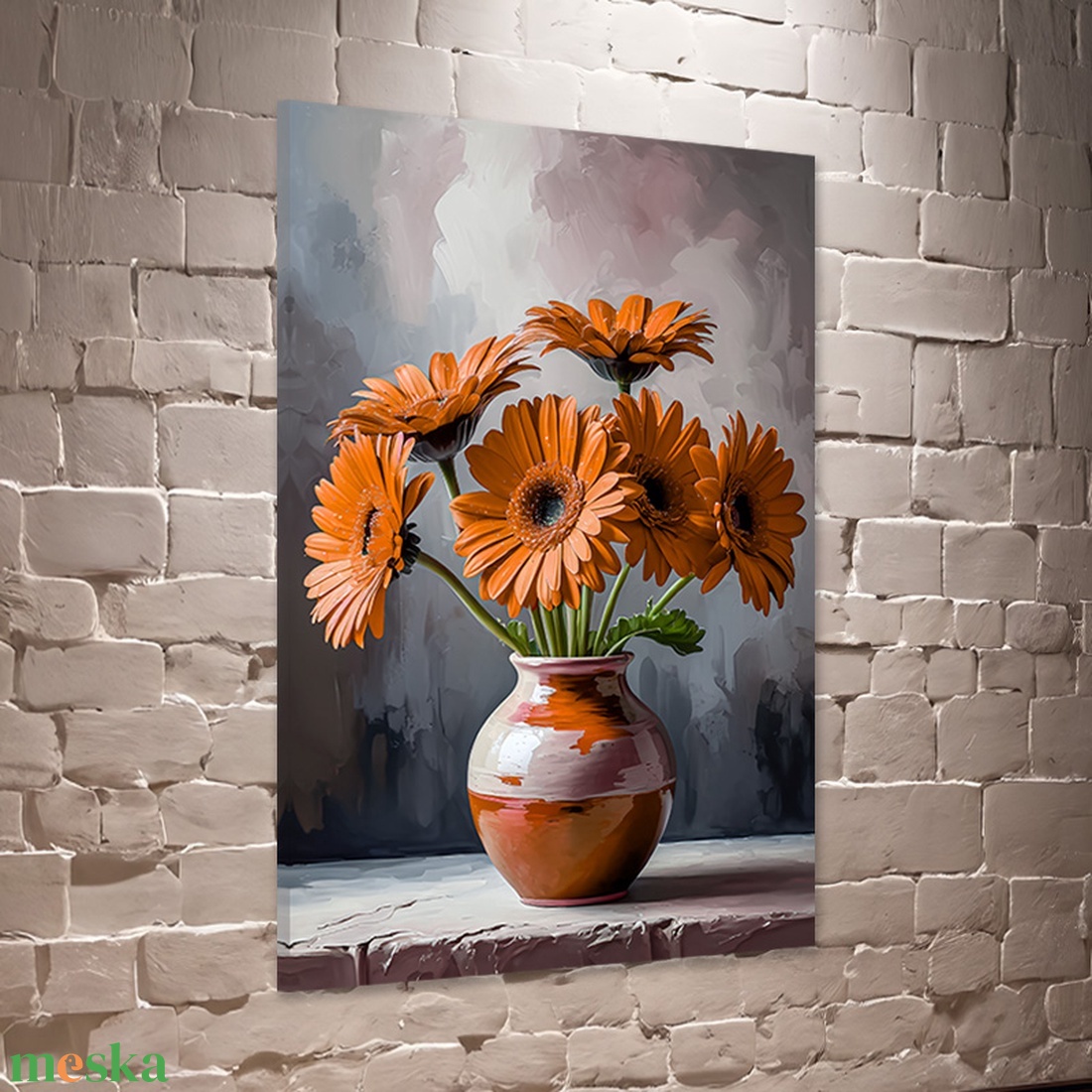 Narancssárga gerbera csokor vázában csendélet falikép - vászonkép 40x60 cm - otthon & életmód - dekoráció - kép & falikép - vászonkép - Meska.hu Narancssárga gerbera csokor vázában csendélet falikép - vászonkép 40x60 cm - otthon & életmód - dekoráció - kép & falikép - vászonkép - Meska.hu