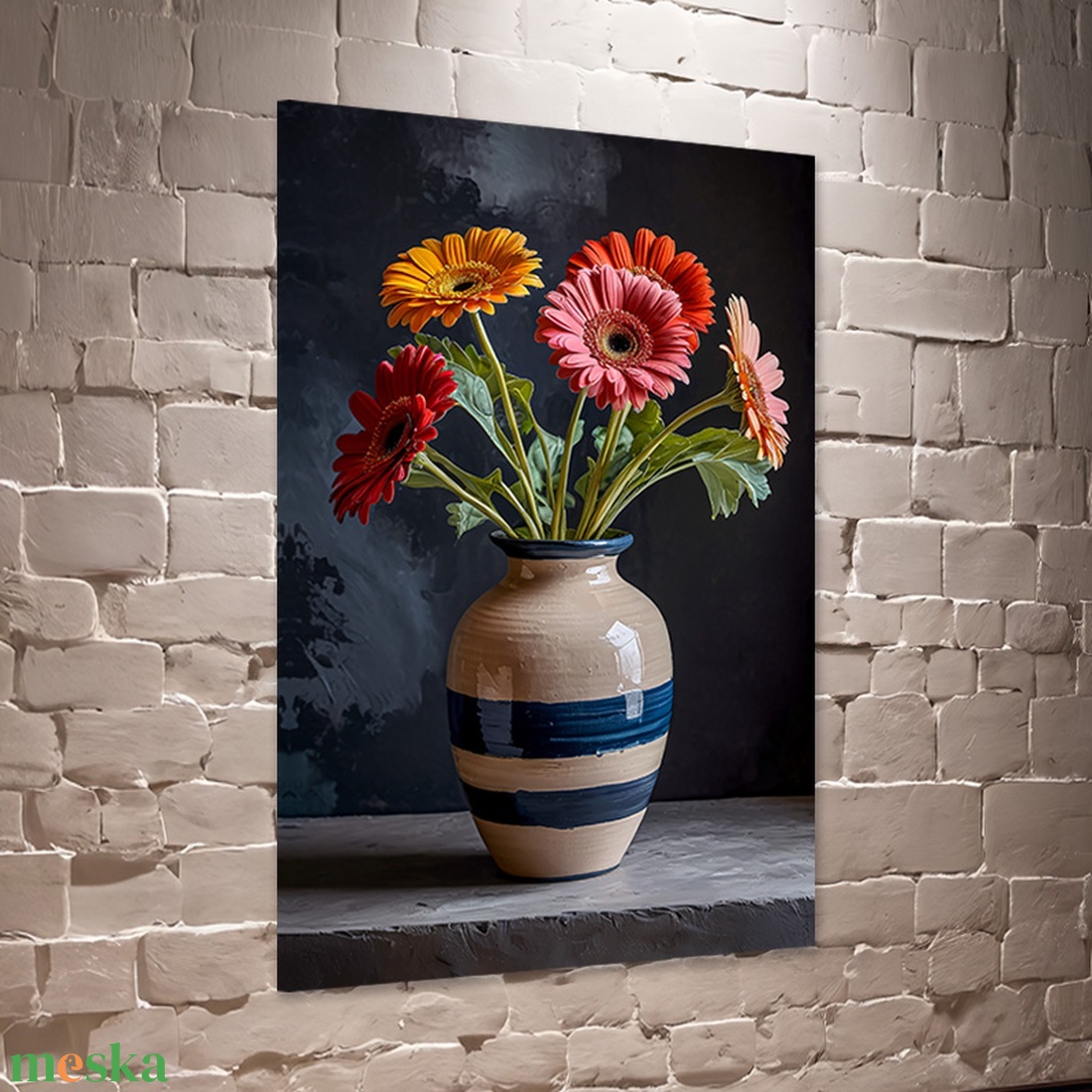 Színes gerbera csokor vázában csendélet falikép - vászonkép 40x60 cm - otthon & életmód - dekoráció - kép & falikép - vászonkép - Meska.hu Színes gerbera csokor vázában csendélet falikép - vászonkép 40x60 cm - otthon & életmód - dekoráció - kép & falikép - vászonkép - Meska.hu