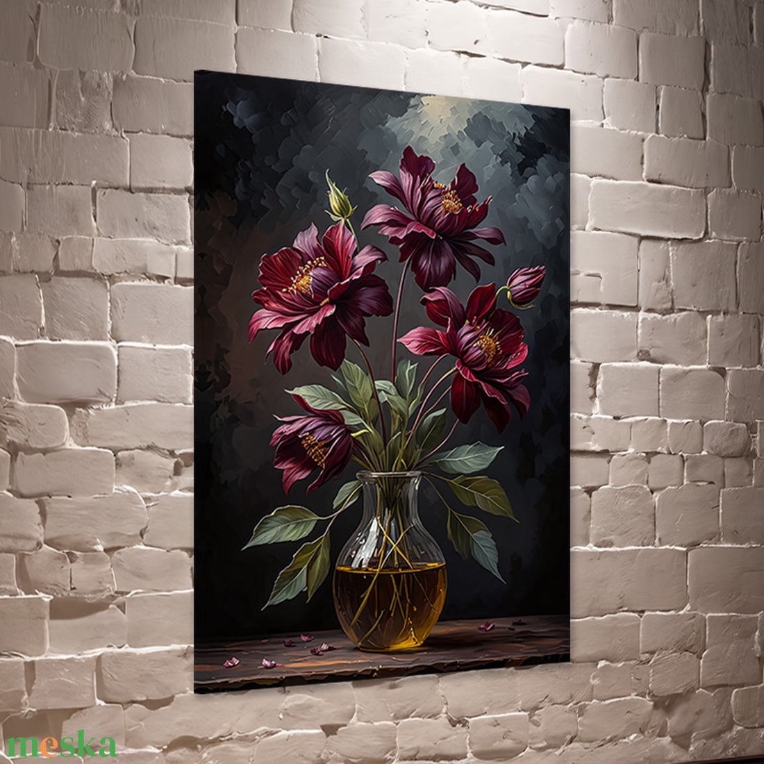 Bordó virág csokor üveg vázában csendélet falikép - vászonkép 40x60 cm - otthon & életmód - dekoráció - kép & falikép - vászonkép - Meska.hu Bordó virág csokor üveg vázában csendélet falikép - vászonkép 40x60 cm - otthon & életmód - dekoráció - kép & falikép - vászonkép - Meska.hu
