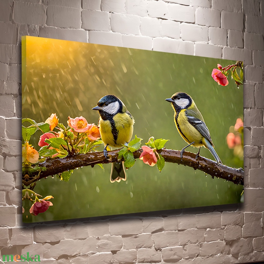 Két széncinege az esőben falikép vászonkép 60x40 cm - otthon & életmód - dekoráció - kép & falikép - vászonkép - Meska.hu Két széncinege az esőben falikép vászonkép 60x40 cm - otthon & életmód - dekoráció - kép & falikép - vászonkép - Meska.hu