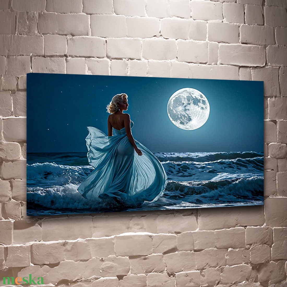 Lány a holdfényes tengerparton falikép - vászonkép 60x34 cm - otthon & életmód - dekoráció - kép & falikép - vászonkép - Meska.hu Lány a holdfényes tengerparton falikép - vászonkép 60x34 cm - otthon & életmód - dekoráció - kép & falikép - vászonkép - Meska.hu