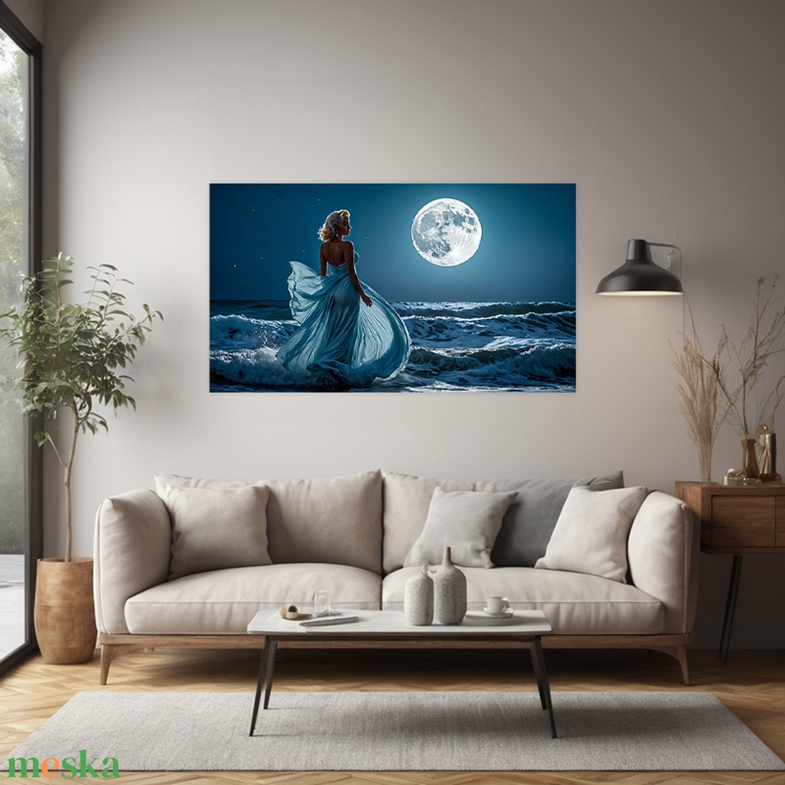 Lány a holdfényes tengerparton falikép - vászonkép 60x34 cm - otthon & életmód - dekoráció - kép & falikép - vászonkép - Meska.hu Lány a holdfényes tengerparton falikép - vászonkép 60x34 cm - otthon & életmód - dekoráció - kép & falikép - vászonkép - Meska.hu