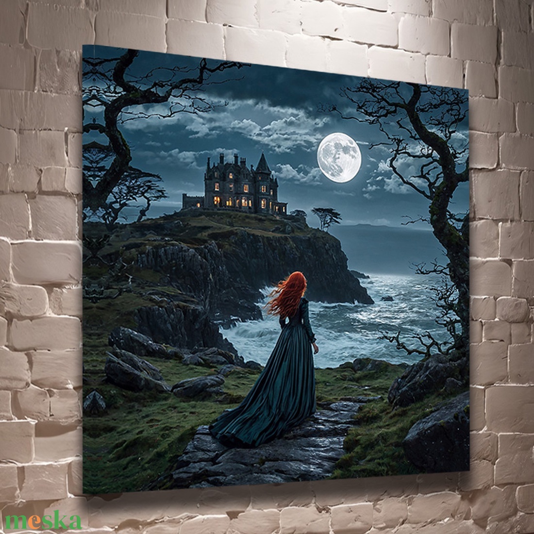 Vörös hajú lány a holdfényes éjszakában falikép - vászonkép 40x40 cm - otthon & életmód - babaszoba, gyerekszoba - babaszoba kép - Meska.hu Vörös hajú lány a holdfényes éjszakában falikép - vászonkép 40x40 cm - otthon & életmód - babaszoba, gyerekszoba - babaszoba kép - Meska.hu