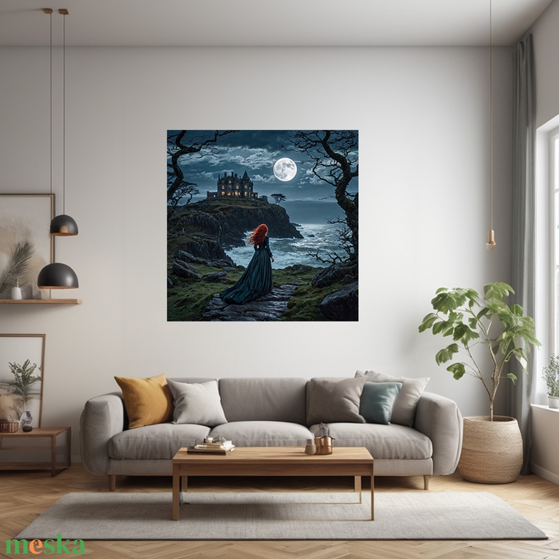 Vörös hajú lány a holdfényes éjszakában falikép - vászonkép 40x40 cm - otthon & életmód - babaszoba, gyerekszoba - babaszoba kép - Meska.hu Vörös hajú lány a holdfényes éjszakában falikép - vászonkép 40x40 cm - otthon & életmód - babaszoba, gyerekszoba - babaszoba kép - Meska.hu