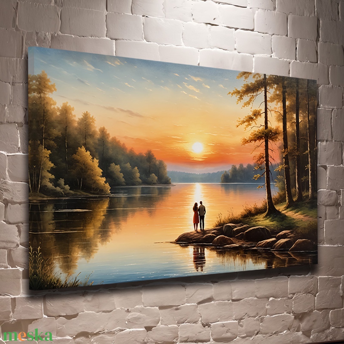 Szerelmespár kettesben a tóparton falikép - Vászonkép 60x40 cm - otthon & életmód - dekoráció - kép & falikép - vászonkép - Meska.hu Szerelmespár kettesben a tóparton falikép - Vászonkép 60x40 cm - otthon & életmód - dekoráció - kép & falikép - vászonkép - Meska.hu