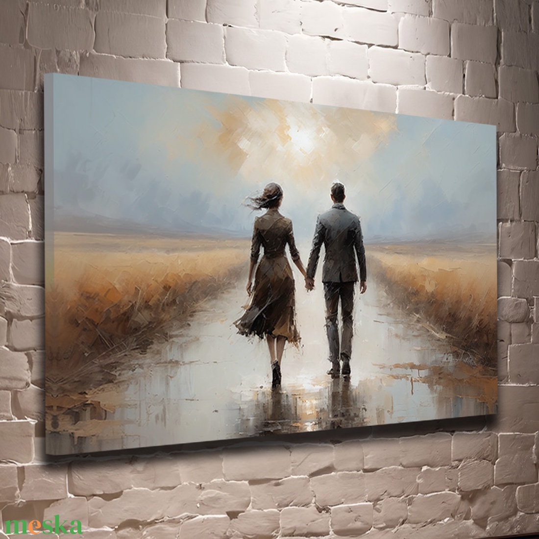 Séta eső után falikép � vászonkép 60x40 cm - Valentin napi akció - otthon & életmód - dekoráció - kép & falikép - vászonkép - Meska.hu