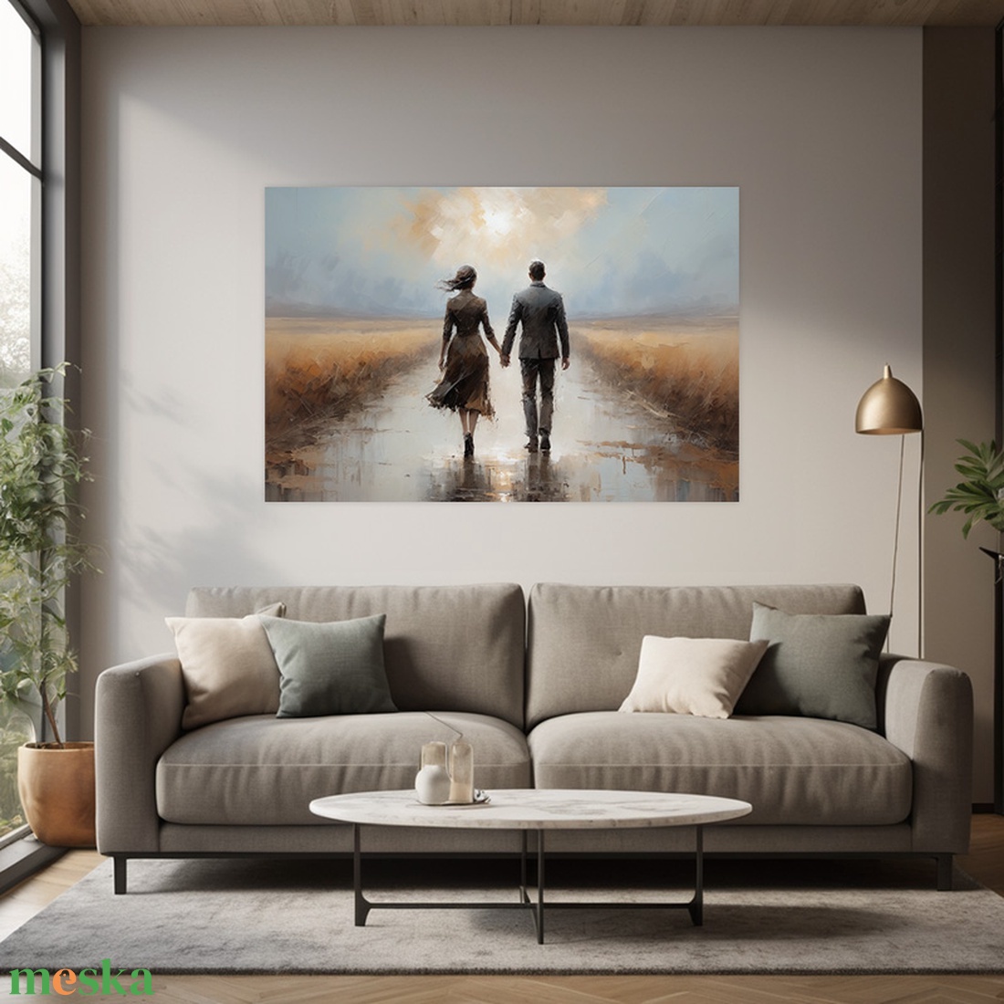 Séta eső után falikép � vászonkép 60x40 cm - Valentin napi akció - otthon & életmód - dekoráció - kép & falikép - vászonkép - Meska.hu