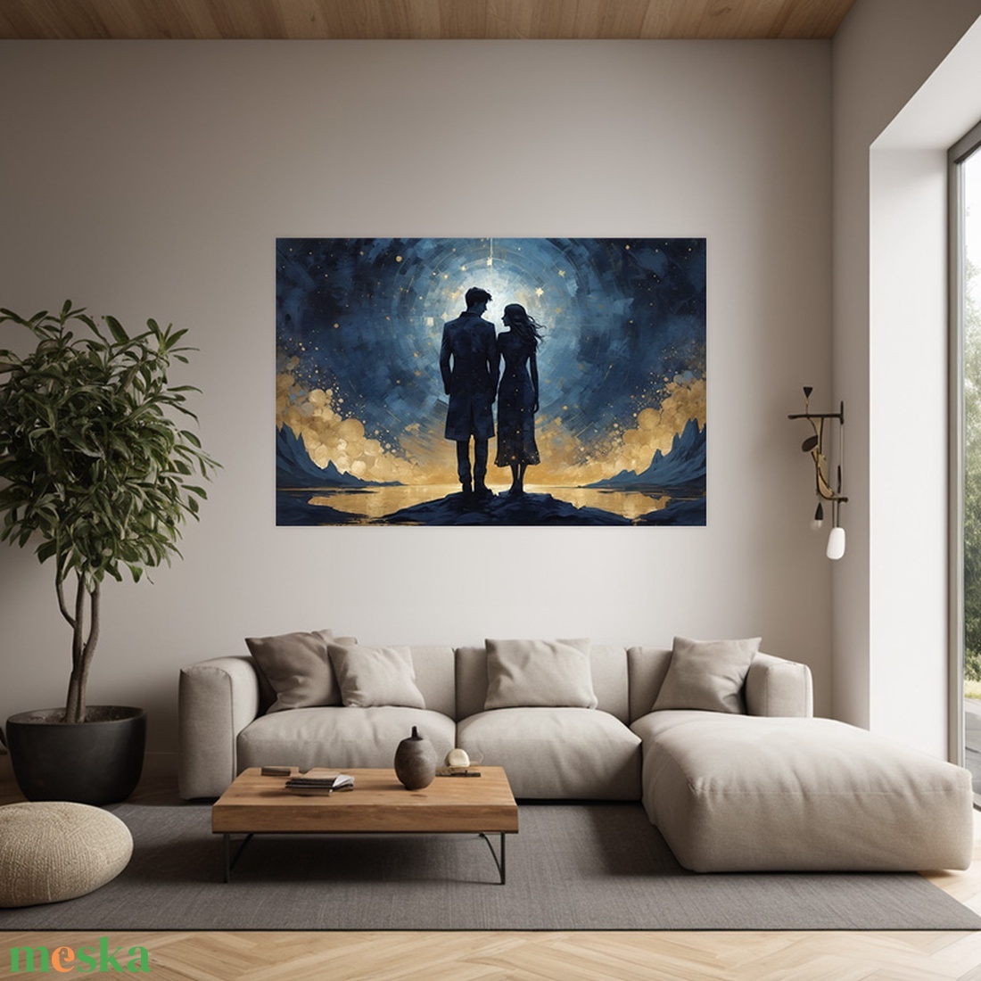 Csillagos éjszaka romantikája falikép � vászonkép 60x40 cm - Valentin napi akció - otthon & életmód - dekoráció - kép & falikép - vászonkép - Meska.hu