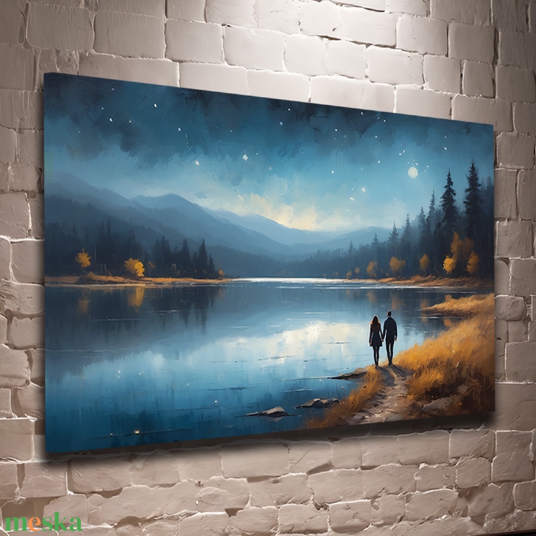 Esti séta a tó partján falikép � vászonkép 60x40 cm - Valentin napi akció - otthon & életmód - dekoráció - kép & falikép - vászonkép - Meska.hu