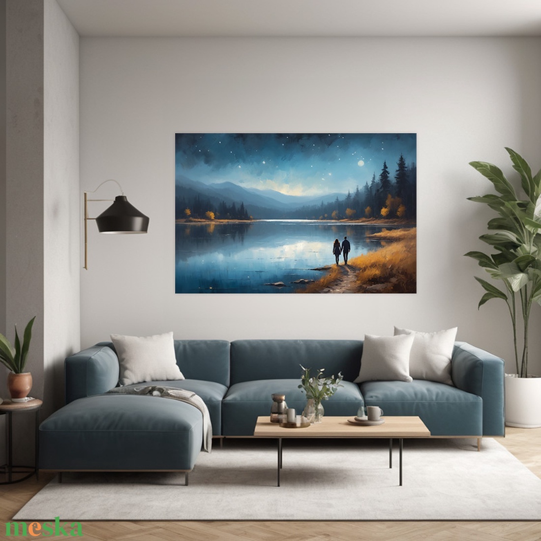 Esti séta a tó partján falikép � vászonkép 60x40 cm - Valentin napi akció - otthon & életmód - dekoráció - kép & falikép - vászonkép - Meska.hu