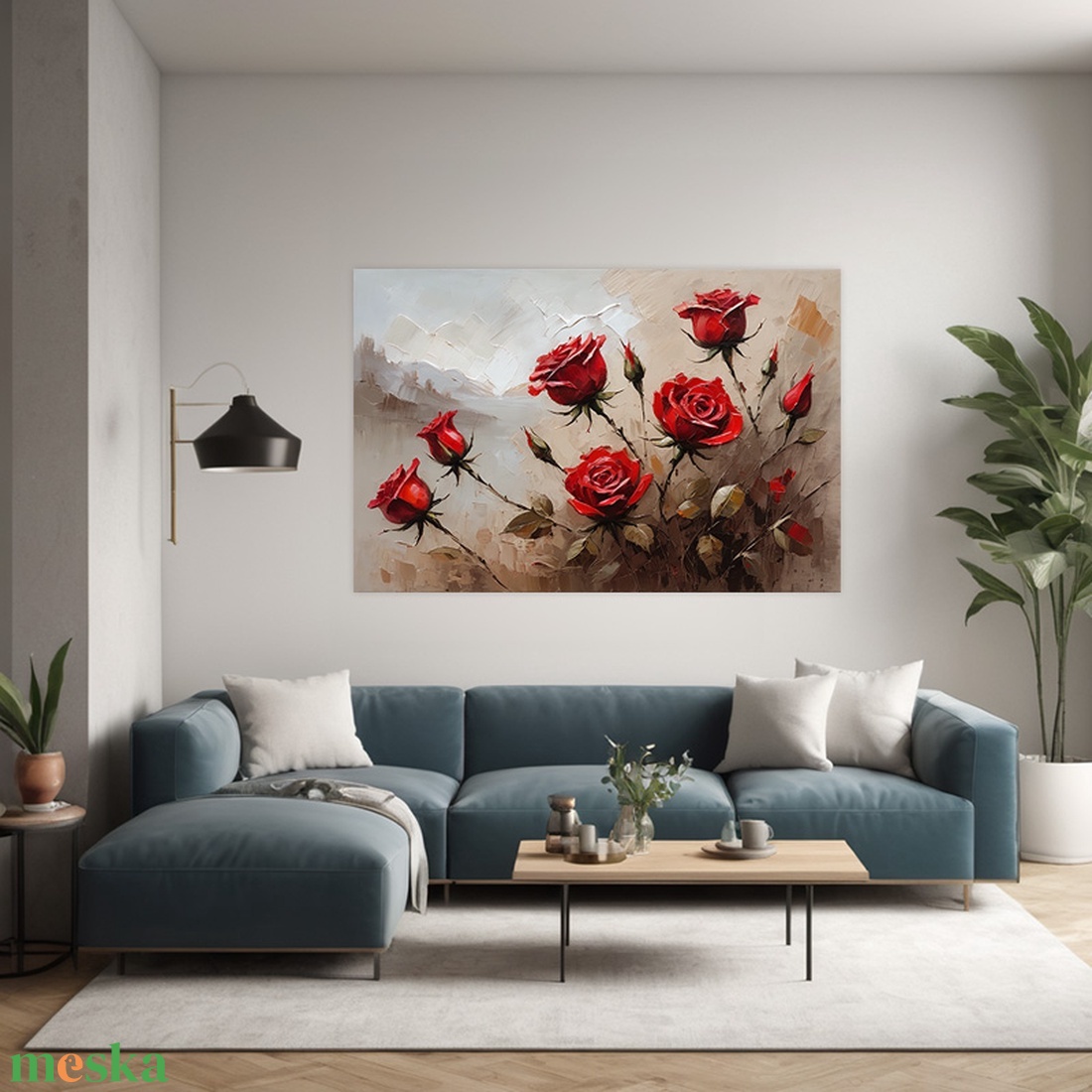 Vörös rózsák falikép - Vászonkép 60x40 cm - Valentin napi akció! - művészet - grafika & illusztráció - művészi nyomat - Meska.hu
