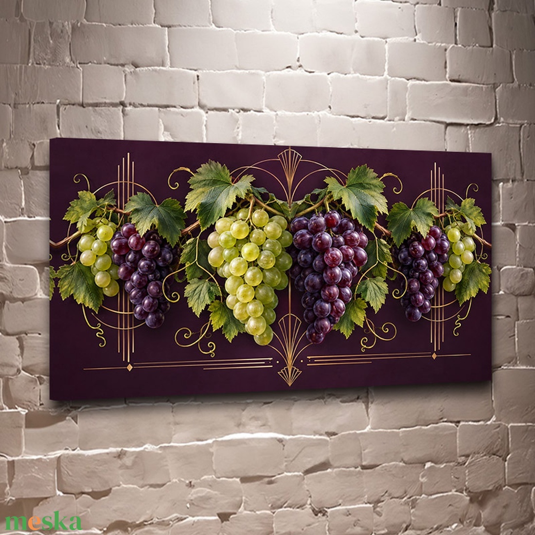 Szőlőszimfónia prémium vászonkép falikép konyhába - vászonkép 40x23 cm - otthon & életmód - dekoráció - kép & falikép - vászonkép - Meska.hu