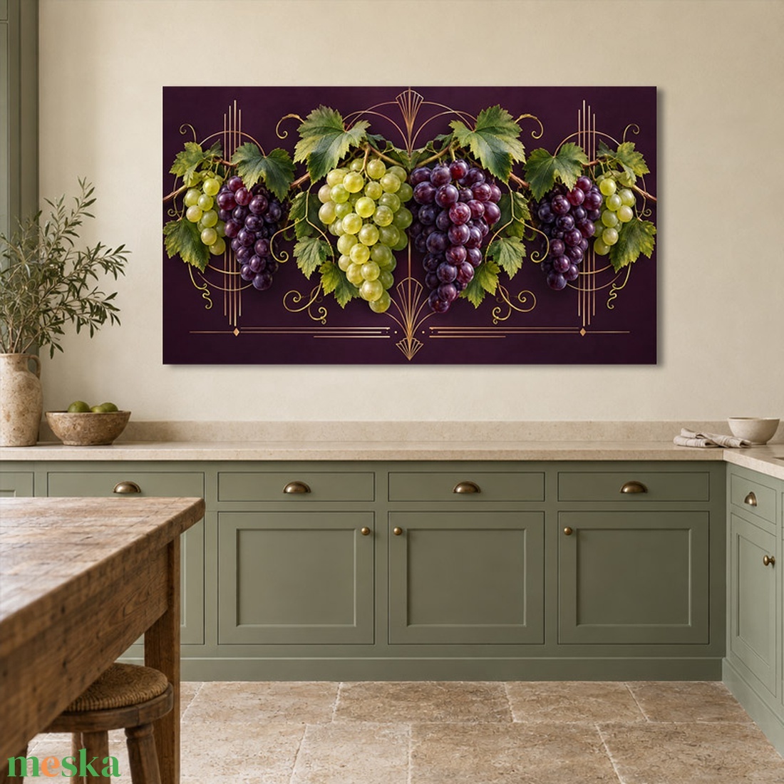 Szőlőszimfónia prémium vászonkép falikép konyhába - vászonkép 40x23 cm - otthon & életmód - dekoráció - kép & falikép - vászonkép - Meska.hu
