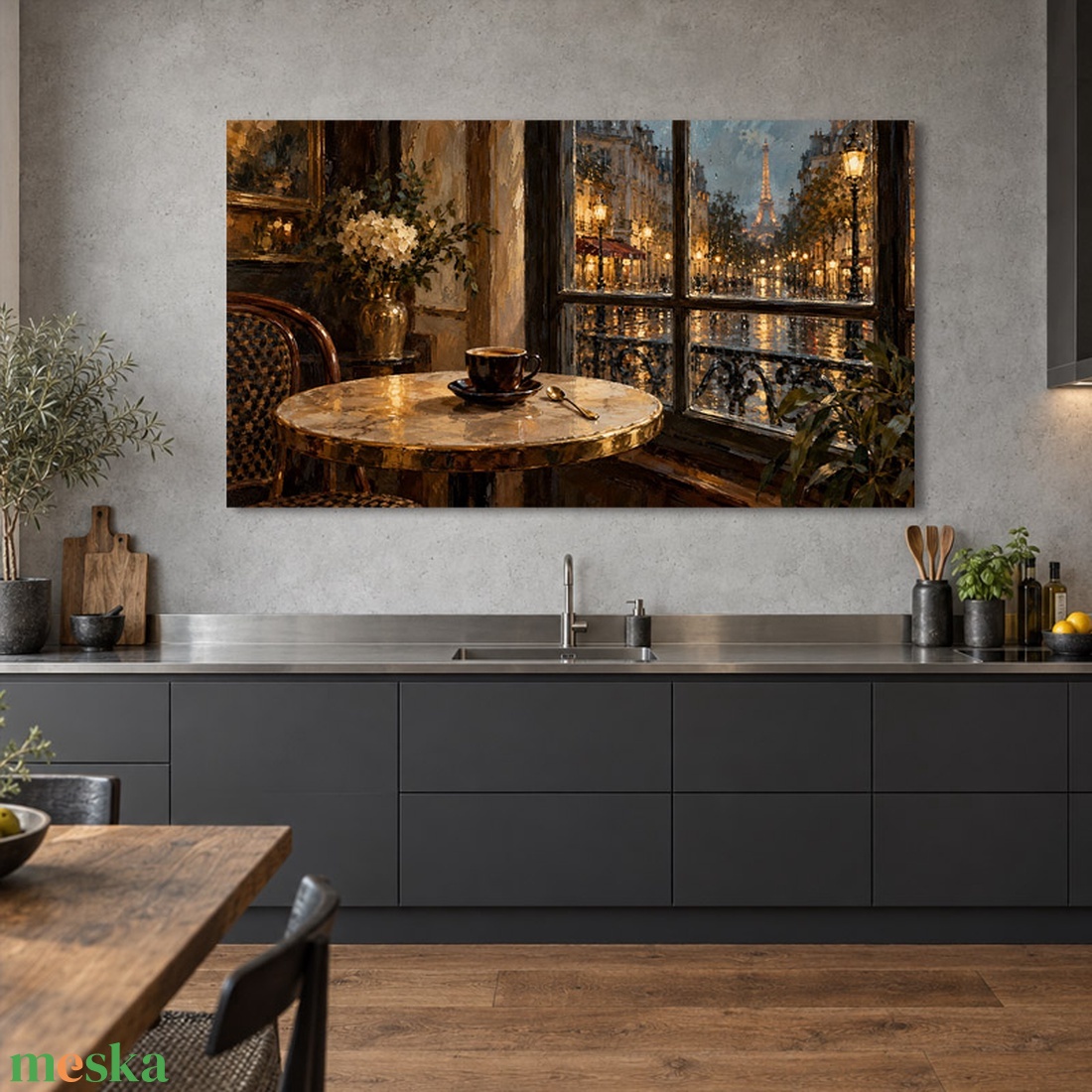 Kávé Párizsban falikép � reggeli hangulat falikép konyhába - vászonkép 40x23 cm - otthon & életmód - dekoráció - kép & falikép - vászonkép - Meska.hu
