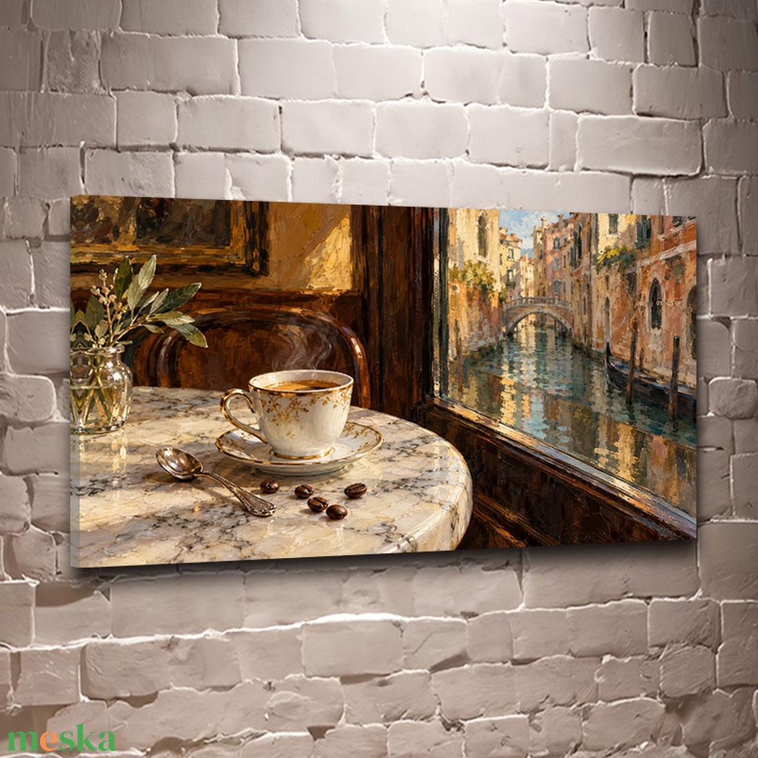 Velencei kávéóra falikép � csendes elegancia falikép konyhába - vászonkép 40x23 cm - otthon & életmód - dekoráció - kép & falikép - vászonkép - Meska.hu