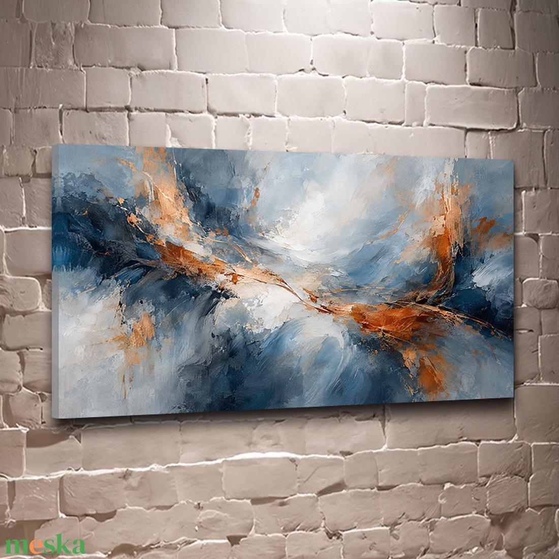   Rézáramlat absztrakt falikép - vászonkép 40x23 cm - otthon & életmód - dekoráció - kép & falikép - vászonkép - Meska.hu