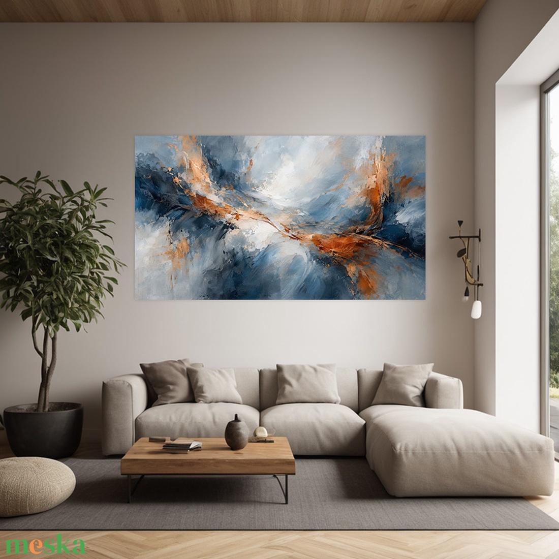   Rézáramlat absztrakt falikép - vászonkép 40x23 cm - otthon & életmód - dekoráció - kép & falikép - vászonkép - Meska.hu