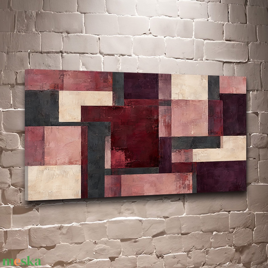 Bordó Egyensúly absztrakt falikép - vászonkép 40x23 cm - otthon & életmód - dekoráció - kép & falikép - vászonkép - Meska.hu