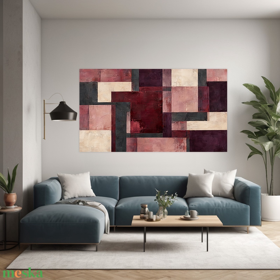 Bordó Egyensúly absztrakt falikép - vászonkép 40x23 cm - otthon & életmód - dekoráció - kép & falikép - vászonkép - Meska.hu