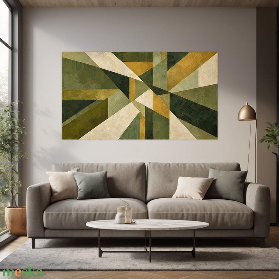    Mohazöld Metamorfózis absztrakt falikép - vászonkép 40x23 cm - otthon & életmód - dekoráció - kép & falikép - vászonkép - Meska.hu