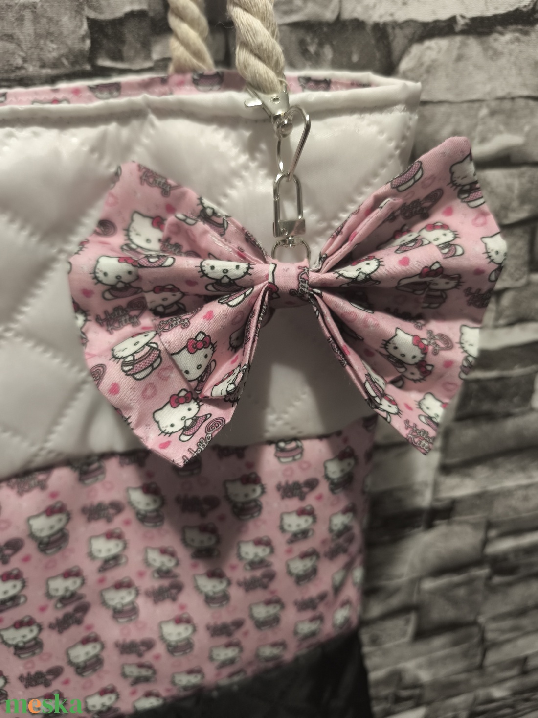 Kézzel készült extra cuki Hello Kitty táska  - táska & tok - bevásárlás & shopper táska - shopper, textiltáska, szatyor - Meska.hu