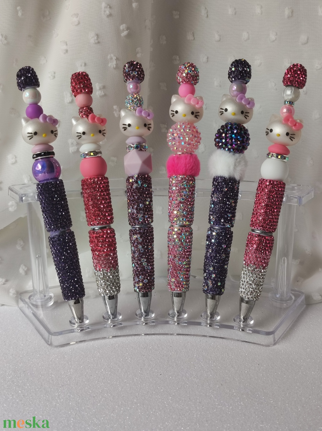 Strasszos Hello Kitty Kézműves tollak - otthon & életmód - papír, írószer - ceruza & toll - Meska.hu