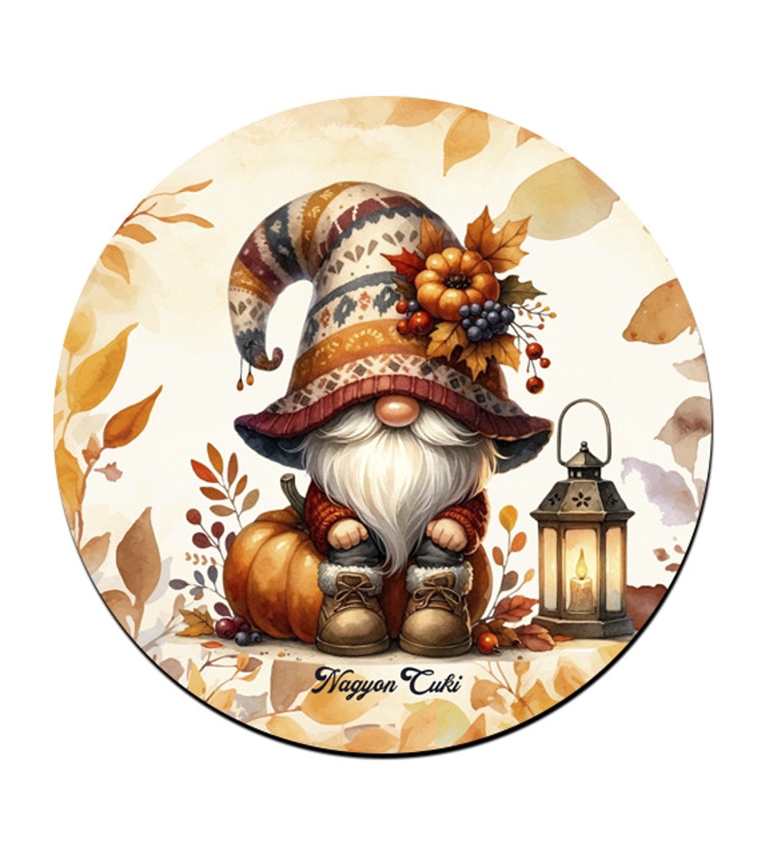 Cuki őszi manó mintás bögre alátét -  - Meska.hu