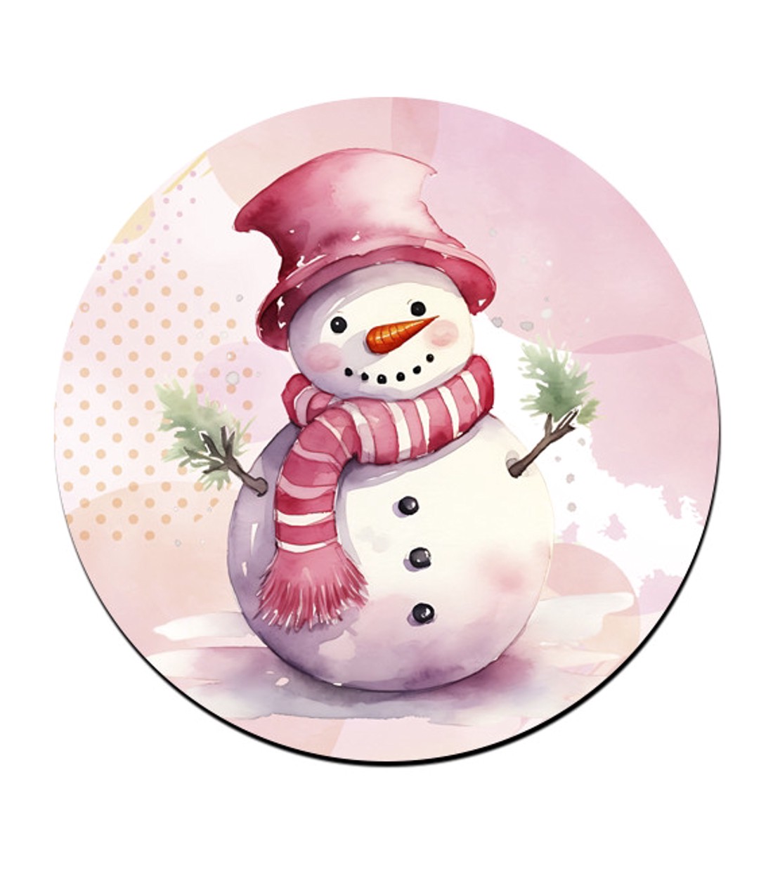 Édes pink hóember mintás bögre alátét -  - Meska.hu