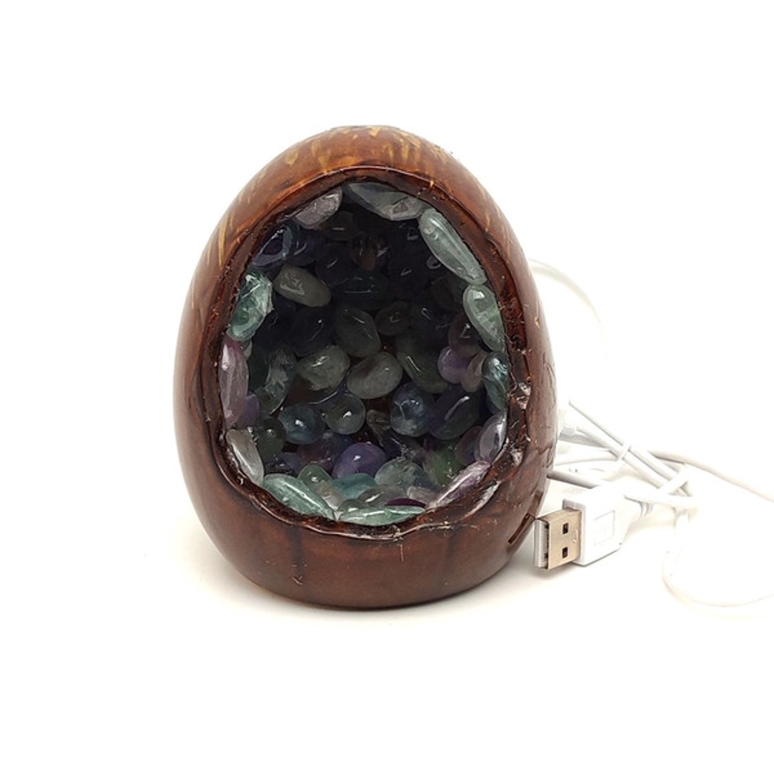 Fluorit tojás hangulatlámpa 10 cm - kellékek & szerszámok - ásvány alapanyag - Meska.hu