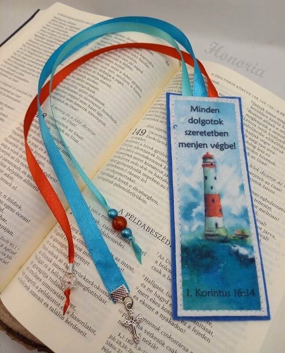Keresztény, idézetes könyvjelző (1 Korintus 16:14) - könyv & zene - könyvjelző - Meska.hu